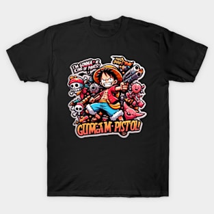 Luffy's popular catchphrases Gum-Gum Pistol! T-Shirt